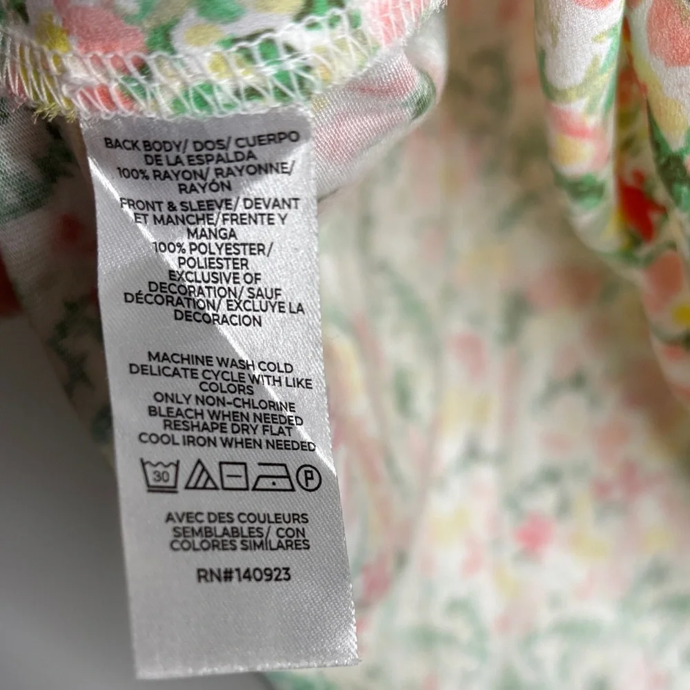 LOFT Multicolor Floral Blouse with Lace Detail - Picture 3 of 4